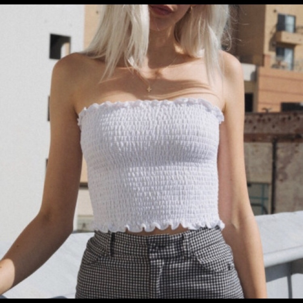 white brandy Melville tube top